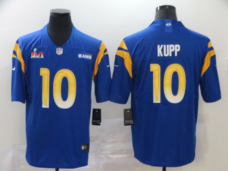 2022 Super Bowl Men Los Angeles Rams #10 Kupp Blue Nike Vapor Untouchable Stitched Limited NFL Jerseys